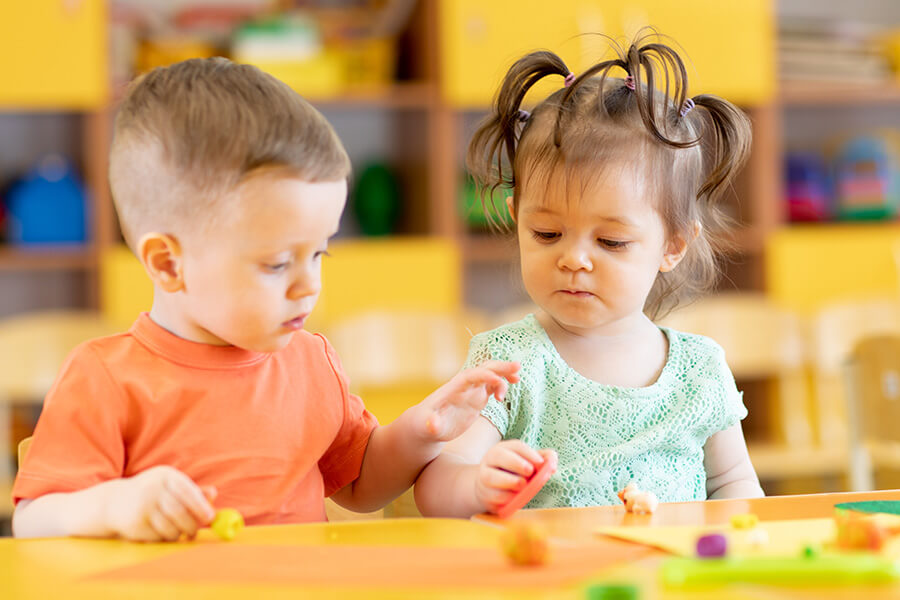 Pre-school children playing